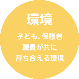 環境 子ども、保護者職員が共に育ち合える環境